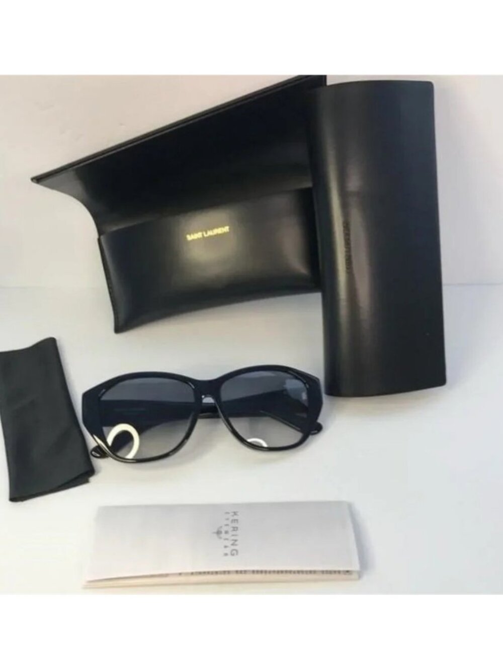 💯 - New Authentic SAINT LAURENT SLM8/F Sunglasses Black - Picture 10 of 11